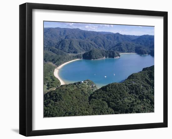 Aerial View of Golden Bay, Takaka, Abel Tasman National Park, Nelson, South Island, New Zealand-D H Webster-Framed Photographic Print