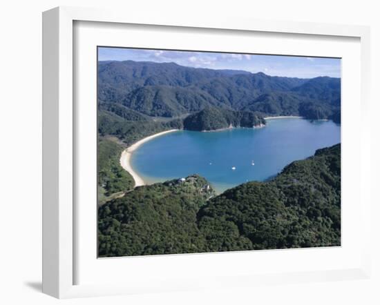 Aerial View of Golden Bay, Takaka, Abel Tasman National Park, Nelson, South Island, New Zealand-D H Webster-Framed Photographic Print