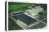 Aerial View of Goodyear-Zeppelin Fabrication Plant - Akron, OH-Lantern Press-Stretched Canvas