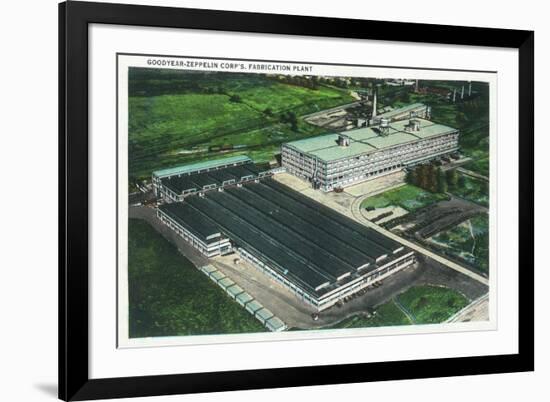 Aerial View of Goodyear-Zeppelin Fabrication Plant - Akron, OH-Lantern Press-Framed Premium Giclee Print