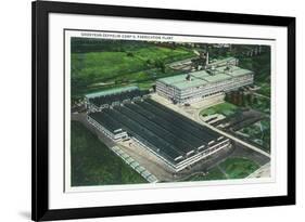 Aerial View of Goodyear-Zeppelin Fabrication Plant - Akron, OH-Lantern Press-Framed Premium Giclee Print