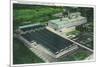 Aerial View of Goodyear-Zeppelin Fabrication Plant - Akron, OH-Lantern Press-Mounted Premium Giclee Print