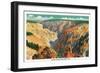 Aerial View of Grand Canyon from Grand View, Yellowstone National Park, Wyoming-Lantern Press-Framed Art Print