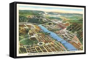 Aerial View of Grand Coulee Dam, Washington-null-Framed Stretched Canvas