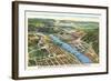 Aerial View of Grand Coulee Dam, Washington-null-Framed Art Print