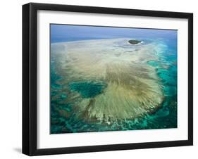 Aerial View of Green Island, The Great Barrier Reef, Cairns Area, North Coast, Queensland-Walter Bibikow-Framed Photographic Print