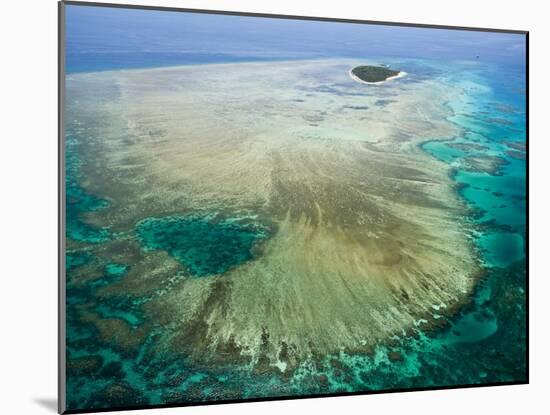 Aerial View of Green Island, The Great Barrier Reef, Cairns Area, North Coast, Queensland-Walter Bibikow-Mounted Photographic Print