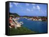 Aerial View of Gustavia Port, St. Barts, FWI-Bill Bachmann-Framed Stretched Canvas