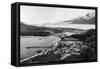 Aerial view of Haines, Alaska location of Fort Seward Photograph - Haines, AK-Lantern Press-Framed Stretched Canvas