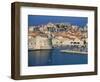 Aerial View of Harbour and Old City, Dubrovnik, Unesco World Heritage Site, Croatia-Ken Gillham-Framed Photographic Print