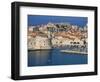 Aerial View of Harbour and Old City, Dubrovnik, Unesco World Heritage Site, Croatia-Ken Gillham-Framed Photographic Print