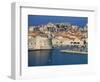 Aerial View of Harbour and Old City, Dubrovnik, Unesco World Heritage Site, Croatia-Ken Gillham-Framed Photographic Print