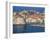 Aerial View of Harbour and Old City, Dubrovnik, Unesco World Heritage Site, Croatia-Ken Gillham-Framed Photographic Print