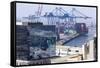 Aerial View of Harbour, Valparaiso, Chile-Peter Groenendijk-Framed Stretched Canvas