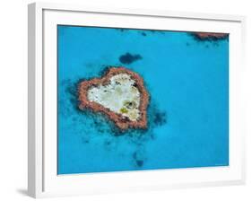 Aerial View of Heart Reef, Great Barrier Reef, Queensland, Australia-Michele Falzone-Framed Photographic Print