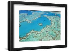 Aerial View of Heart Reef, Great Barrier Reef, Queensland, Australia-Peter Adams-Framed Photographic Print