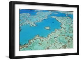 Aerial View of Heart Reef, Great Barrier Reef, Queensland, Australia-Peter Adams-Framed Photographic Print