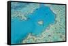 Aerial View of Heart Reef, Great Barrier Reef, Queensland, Australia-Peter Adams-Framed Stretched Canvas