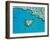 Aerial View of Heart Reef, Part of Great Barrier Reef, Queensland, Australia-Peter Adams-Framed Premium Photographic Print