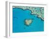 Aerial View of Heart Reef, Part of Great Barrier Reef, Queensland, Australia-Peter Adams-Framed Photographic Print