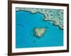 Aerial View of Heart Reef, Part of Great Barrier Reef, Queensland, Australia-Peter Adams-Framed Photographic Print