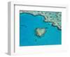 Aerial View of Heart Reef, Part of Great Barrier Reef, Queensland, Australia-Peter Adams-Framed Photographic Print