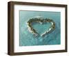 Aerial View Of Heart-Shaped Tropical Island-Mike_Kiev-Framed Art Print