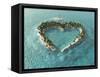 Aerial View Of Heart-Shaped Tropical Island-Mike_Kiev-Framed Stretched Canvas