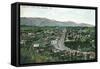 Aerial View of Highland Park - Los Angeles, CA-Lantern Press-Framed Stretched Canvas