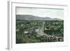 Aerial View of Highland Park - Los Angeles, CA-Lantern Press-Framed Art Print