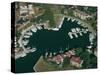 Aerial View of Hilton Head Harbour Town, South Carolina, USA-Kim Hart-Stretched Canvas