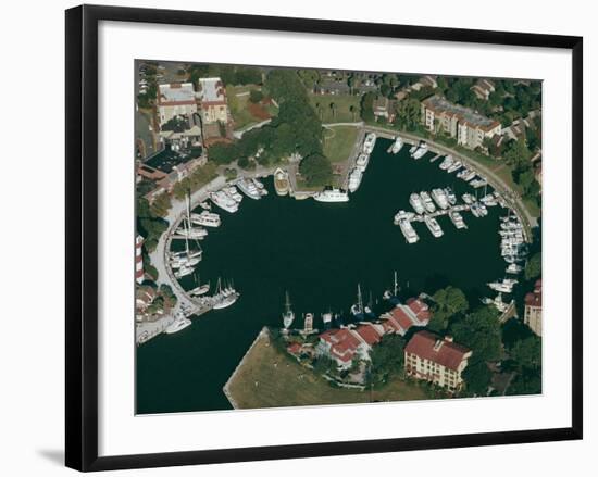 Aerial View of Hilton Head Harbour Town, South Carolina, USA-Kim Hart-Framed Photographic Print