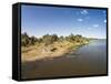 Aerial View of Hippo Pond, Moremi Game Reserve, Botswana-Paul Souders-Framed Stretched Canvas