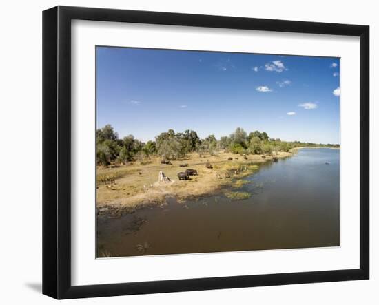 Aerial View of Hippo Pond, Moremi Game Reserve, Botswana-Paul Souders-Framed Photographic Print