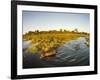 Aerial View of Hippopotamus at Sunset, Moremi Game Reserve, Botswana-Paul Souders-Framed Photographic Print