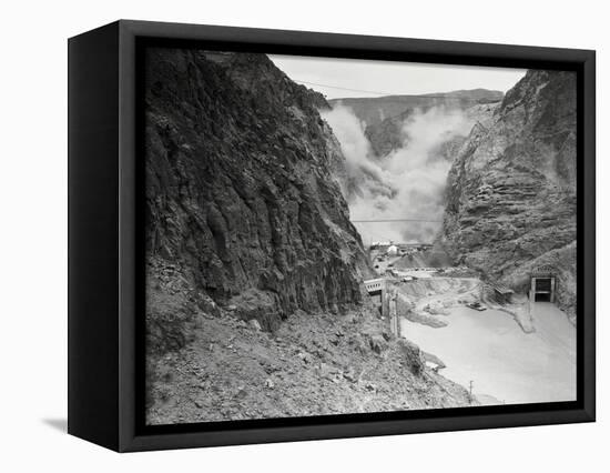 Aerial View of Hoover Dam Site-null-Framed Stretched Canvas