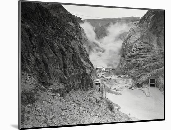 Aerial View of Hoover Dam Site-null-Mounted Photographic Print