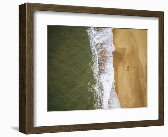 Aerial view of Hossegor Beach, Les Landes, Nouvelle-Aquitaine, France, Europe-Ben Pipe-Framed Photographic Print