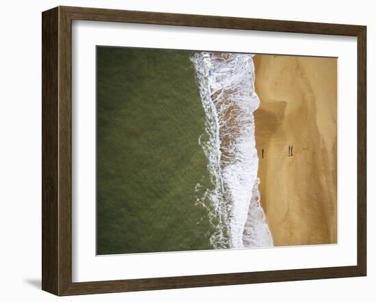 Aerial view of Hossegor Beach, Les Landes, Nouvelle-Aquitaine, France, Europe-Ben Pipe-Framed Photographic Print