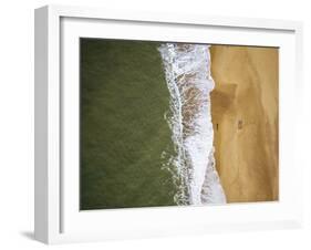 Aerial view of Hossegor Beach, Les Landes, Nouvelle-Aquitaine, France, Europe-Ben Pipe-Framed Photographic Print