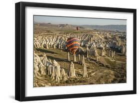 Aerial View of Hot Air Balloons, Cappadocia, Central Anatolia, Turkey-Ali Kabas-Framed Photographic Print