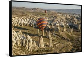 Aerial View of Hot Air Balloons, Cappadocia, Central Anatolia, Turkey-Ali Kabas-Framed Stretched Canvas