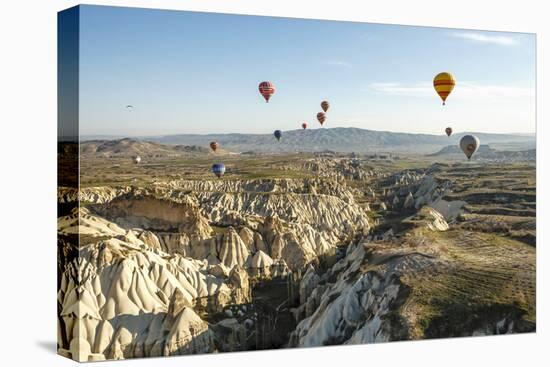 Aerial View of Hot Air Balloons, Cappadocia, Central Anatolia, Turkey-Ali Kabas-Stretched Canvas