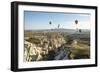 Aerial View of Hot Air Balloons, Cappadocia, Central Anatolia, Turkey-Ali Kabas-Framed Photographic Print