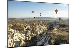 Aerial View of Hot Air Balloons, Cappadocia, Central Anatolia, Turkey-Ali Kabas-Mounted Photographic Print