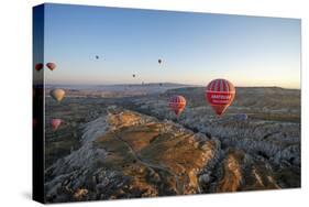 Aerial View of Hot Air Balloons, Cappadocia, Central Anatolia, Turkey-Ali Kabas-Stretched Canvas