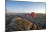 Aerial View of Hot Air Balloons, Cappadocia, Central Anatolia, Turkey-Ali Kabas-Mounted Photographic Print