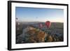 Aerial View of Hot Air Balloons, Cappadocia, Central Anatolia, Turkey-Ali Kabas-Framed Photographic Print