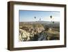 Aerial View of Hot Air Balloons, Cappadocia, Central Anatolia, Turkey-Ali Kabas-Framed Photographic Print