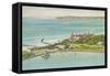 Aerial View of Hotel del Coronado - Coronado Beach, CA-Lantern Press-Framed Stretched Canvas